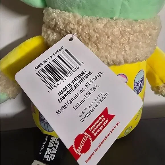 NWT Star Wars The Mandalorian Grogu Baby Yoda Plush 8" Soft toy in Easter outfit - Picture 5 of 5